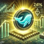 whales massive profit from trading Virtuals Protocol VIRTUAL tokens. The image features a large glowing V