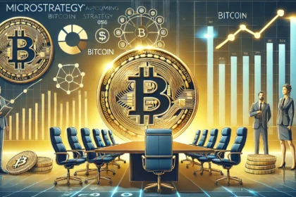 MicroStrategy is upcoming shareholder meeting and its focus on Bitcoin strategy. The image features a