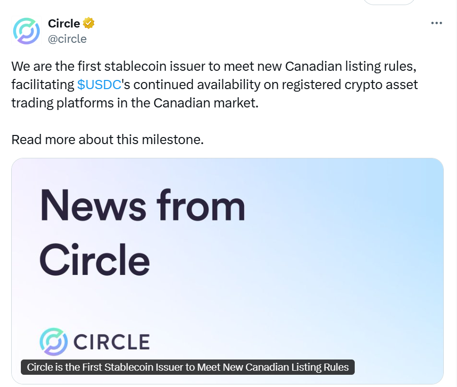 USDC Wins Approval as Canada Tightens the Noose on Stablecoins