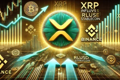 XRP is significant inflows to Binance and the RLUSD stablecoin approval. The design includes the XRP logo p