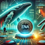 cryptocurrency market focusing on a symbolic representation of the ENA token under stress. The image inclu