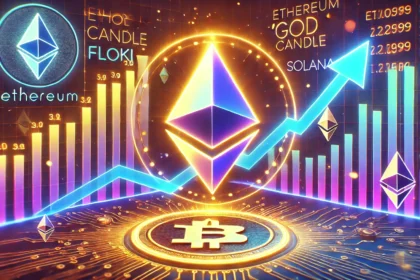 depicting Ethereums potential God Candle breakout. The image features a glowing Ethereum symbo