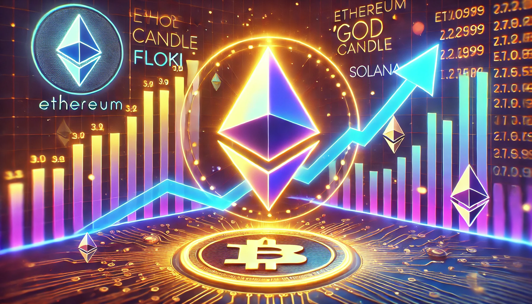 depicting Ethereums potential God Candle breakout. The image features a glowing Ethereum symbo