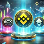 showcasing the Binance listing of Across Protocol ACX and Orca ORCA. The image features the Binance log