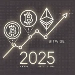 Bitwises 2025 crypto predictions. The image features simple yet bold icons of Bitcoin Ethereum and