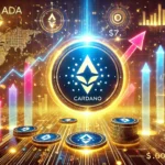 Cardano ADA with its potential rise to 7. The design prominently features the Cardano l