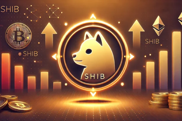 Shiba Inus SHIB prominence in the crypto market. The design features a large central SH