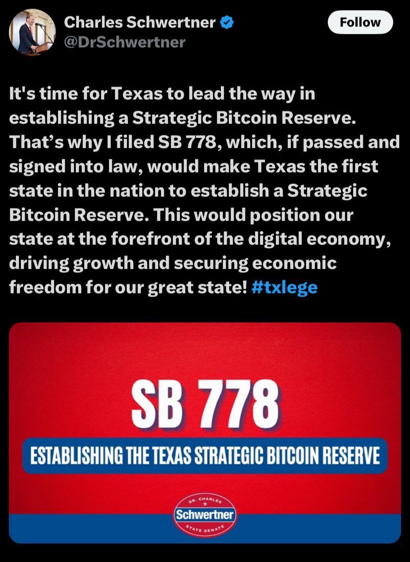 Texas Puts Bitcoin Reserve Bill on 2025 Legislative Agenda