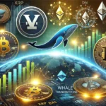 altcoin markets activity and whale transactions. The design features multiple altcoin logos such as X