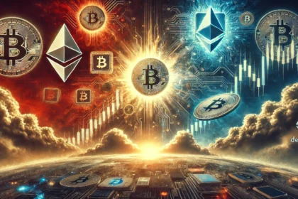 by DeepSeek in the cryptocurrency and AI sectors. The image features a clash