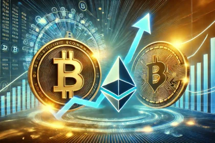 cryptocurrency evolution. The image features Bitcoin and Ethereum logos prominently