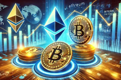 Ethereum ETH FLOKI and the broader altcoin market. The image features Ethereum and FLOKI coins promine