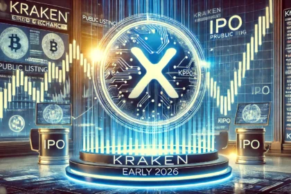 Kraken cryptocurrency exchange preparing for its IPO in early 2026. The image features the Kraken logo prominentl