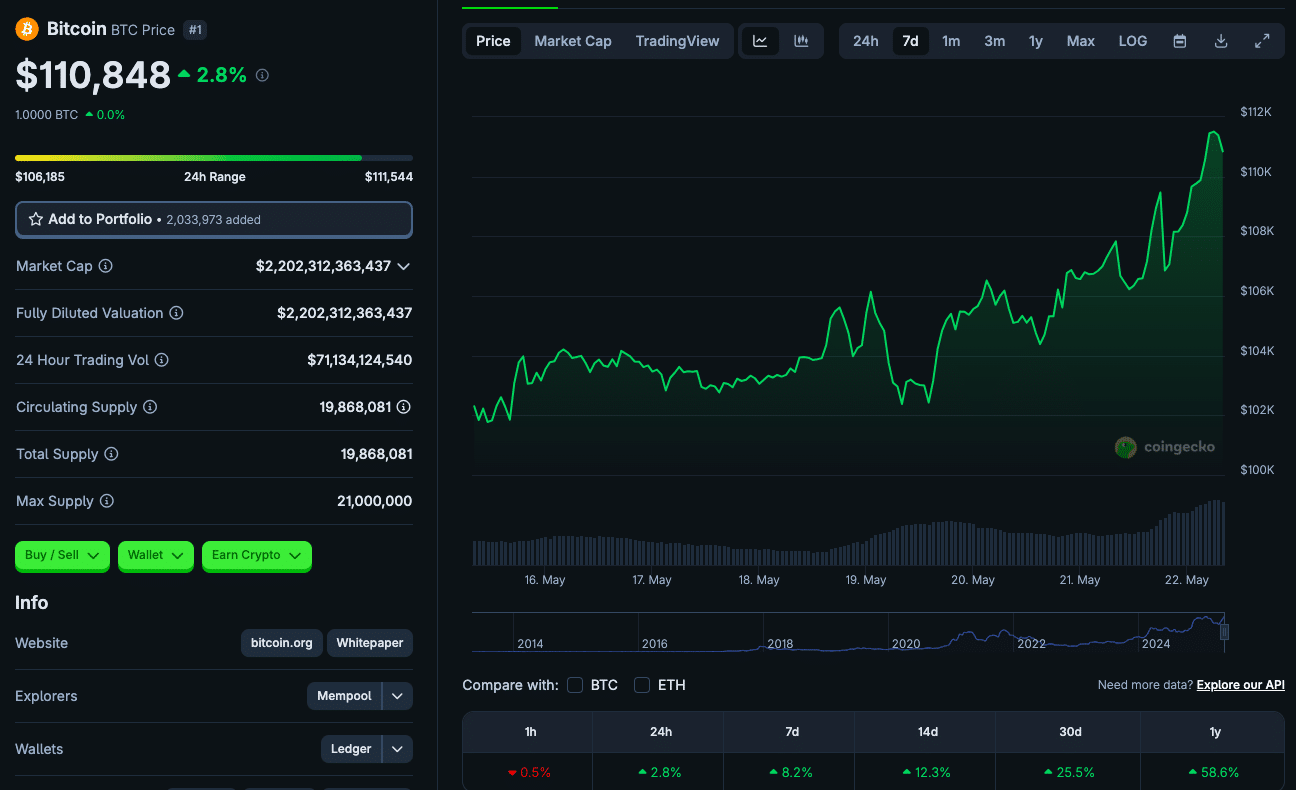 The $111K Bitcoin Moment: Is This the First Step to $1 Million BTC? 24 Bitcoin All-Time High