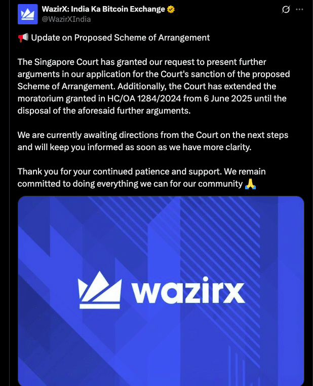 Will WazirX Users Get Their Funds Back? Court Gives New Hope Amid Liquidation Threat 24 WazirX Court Extension