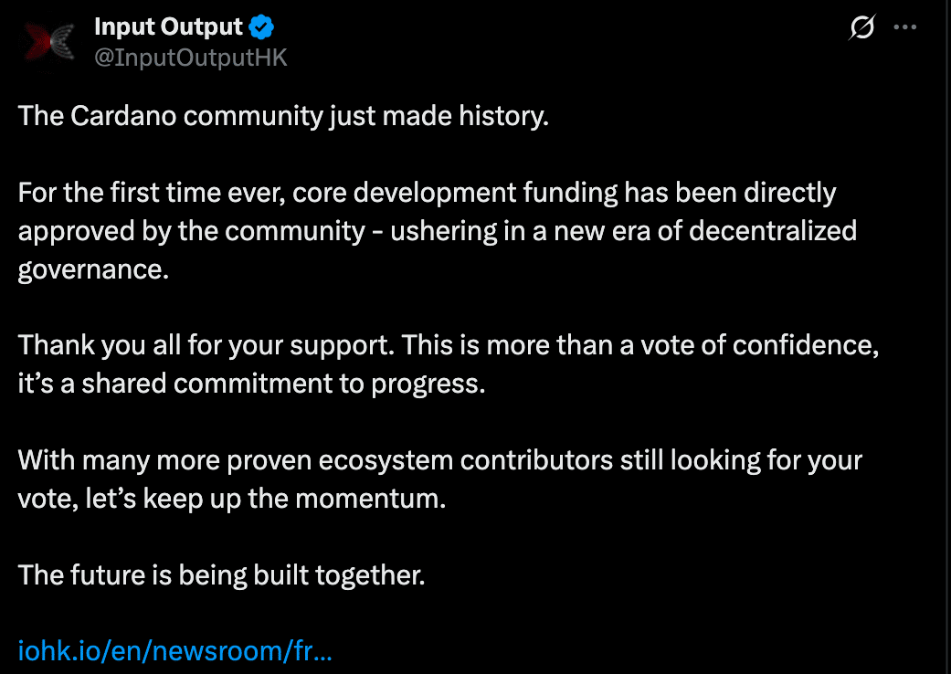 Cardano Community Green‑lights $71 Million Investment