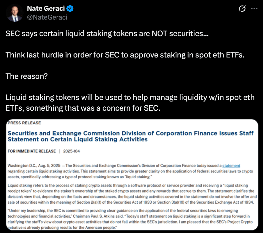 SEC Clears Final Hurdle: Liquid Staking ETFs Could Soon Launch in U.S. 21 Liquid Staking ETFs May Soon Hit U.S. Markets