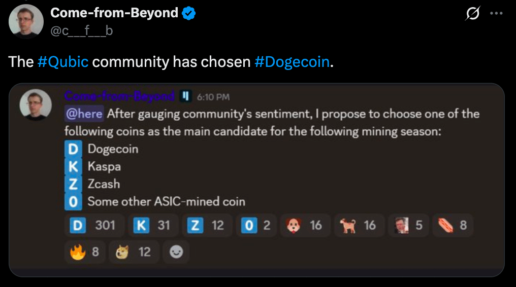 Dogecoin Faces Fresh Pressure Amid 51% Qubic Attack Vote as Bitcoin Slips to $115K