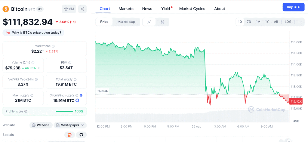 Bitcoin price chart