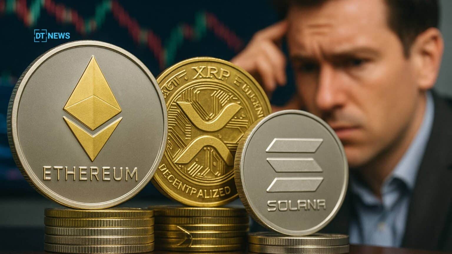 Fluxos de Fundos Criptográficos Invertem: ETH Perde US$ 912 Milhões em Uma Semana, Enquanto XRP e SOL Disparam
