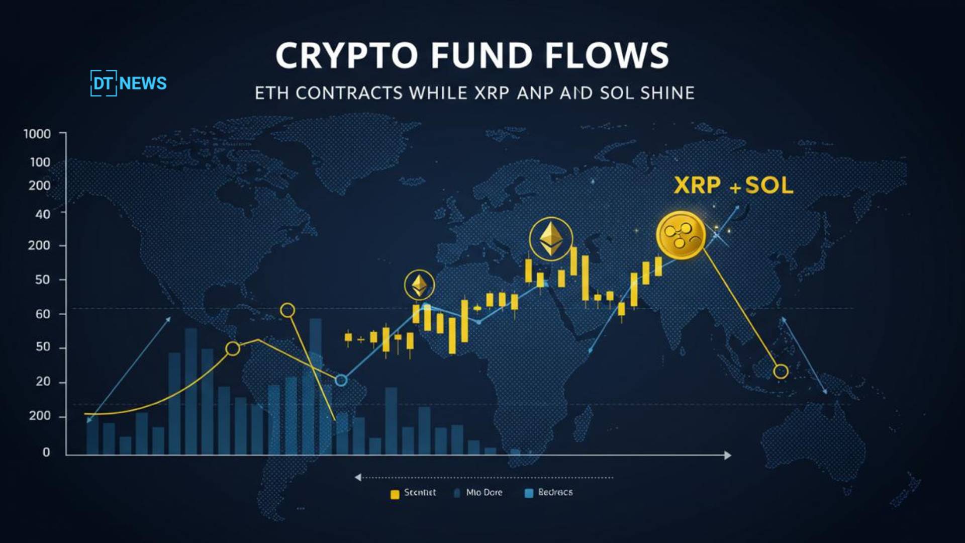 Ethereum Investment Products See $912M Outflows as XRP and Solana Attract Inflows