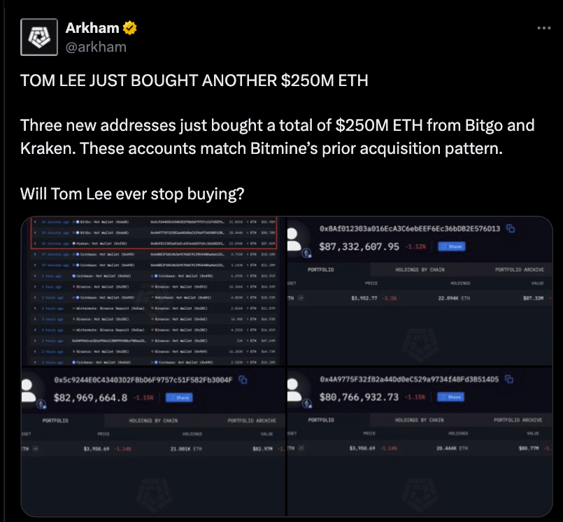 Massive Ethereum Accumulation: BitMine Discloses 3.3M ETH Holdings 24 Bitmine Ethereum Accumulation