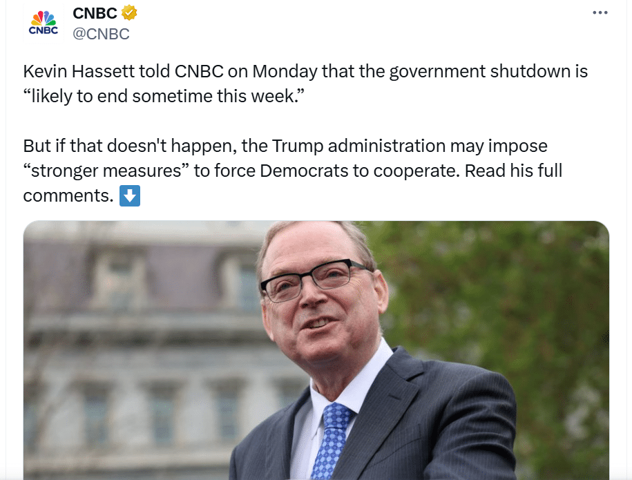 Major Update: Trump Adviser Predicts Swift End to U.S. Government Shutdown 24 Major Update: Trump Adviser Predicts Swift End to U.S. Government Shutdown