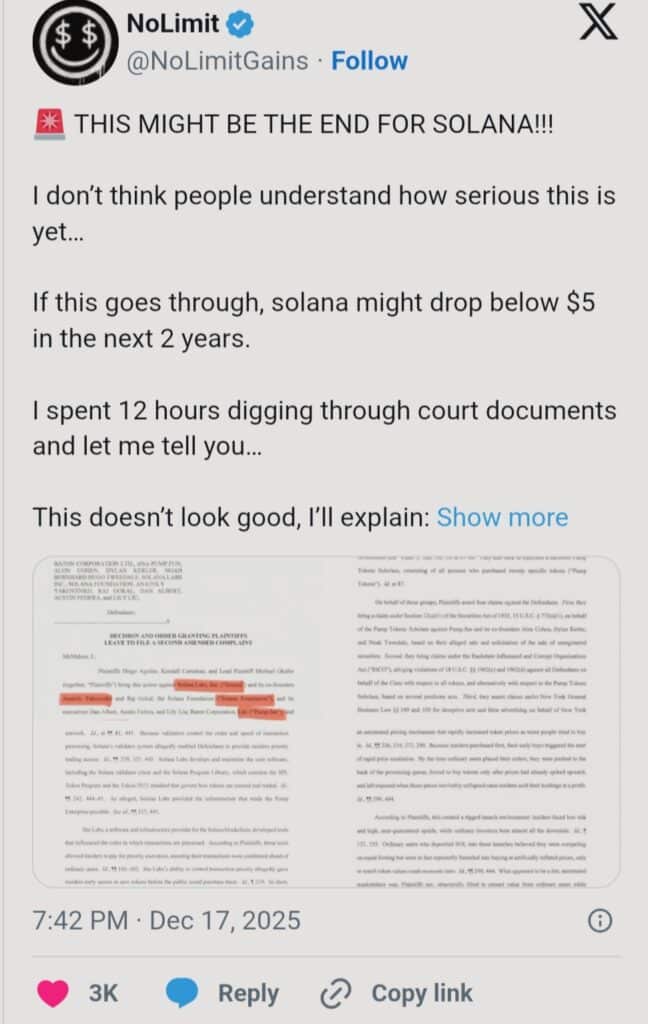 PumpFun and Solana in Court: What the Class-Action Lawsuit Reveals About Network Design 25 Solana Market