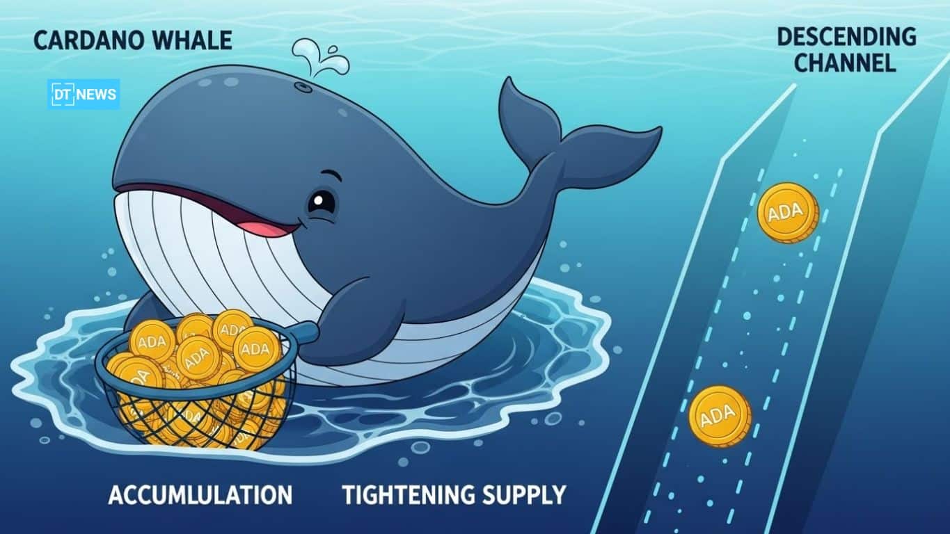 Cardano Whale Accumulation Tightens Supply as ADA Slips Into Descending Channel