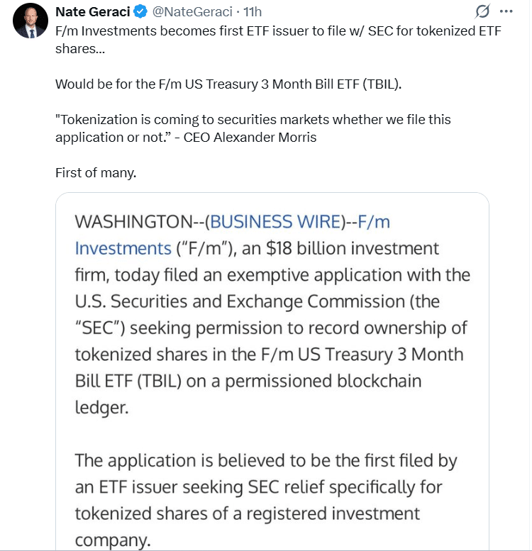 SEC Tokenized ETF Filing