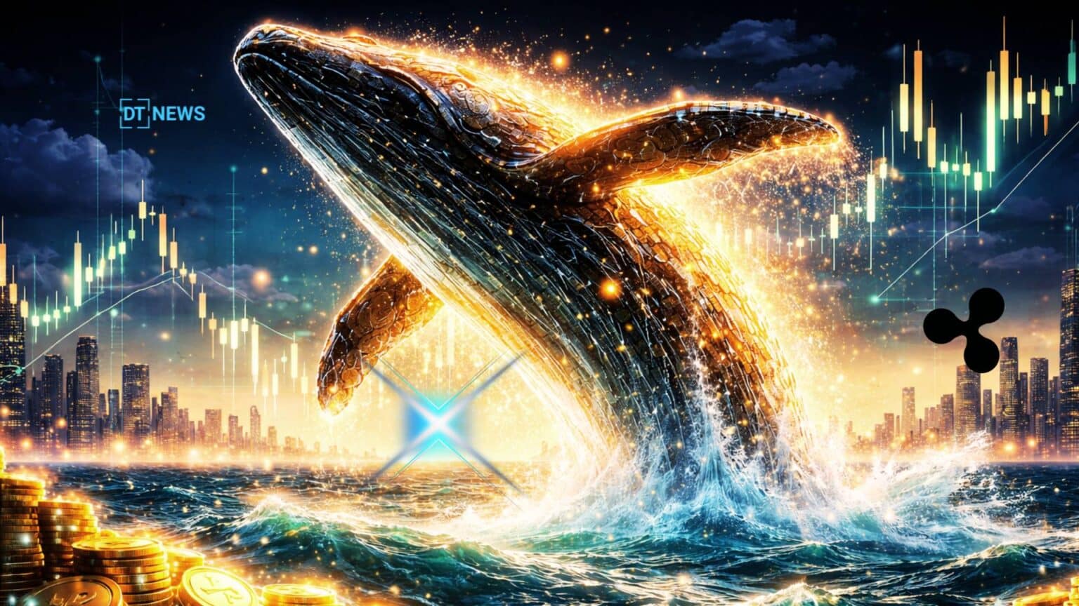 XRP Whale Transactions Hit Three-Month High With 2,802 Transfers, Santiment Reports