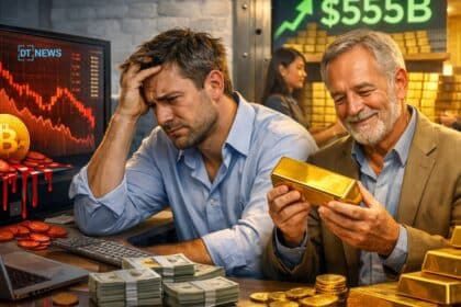 Bitcoin ETFs Bleed While Gold Demand Surges to $555B in 2025