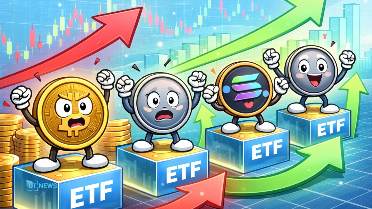 Crypto ETF Flows Shift as Bitcoin and Ethereum Dip, Solana and XRP Rise