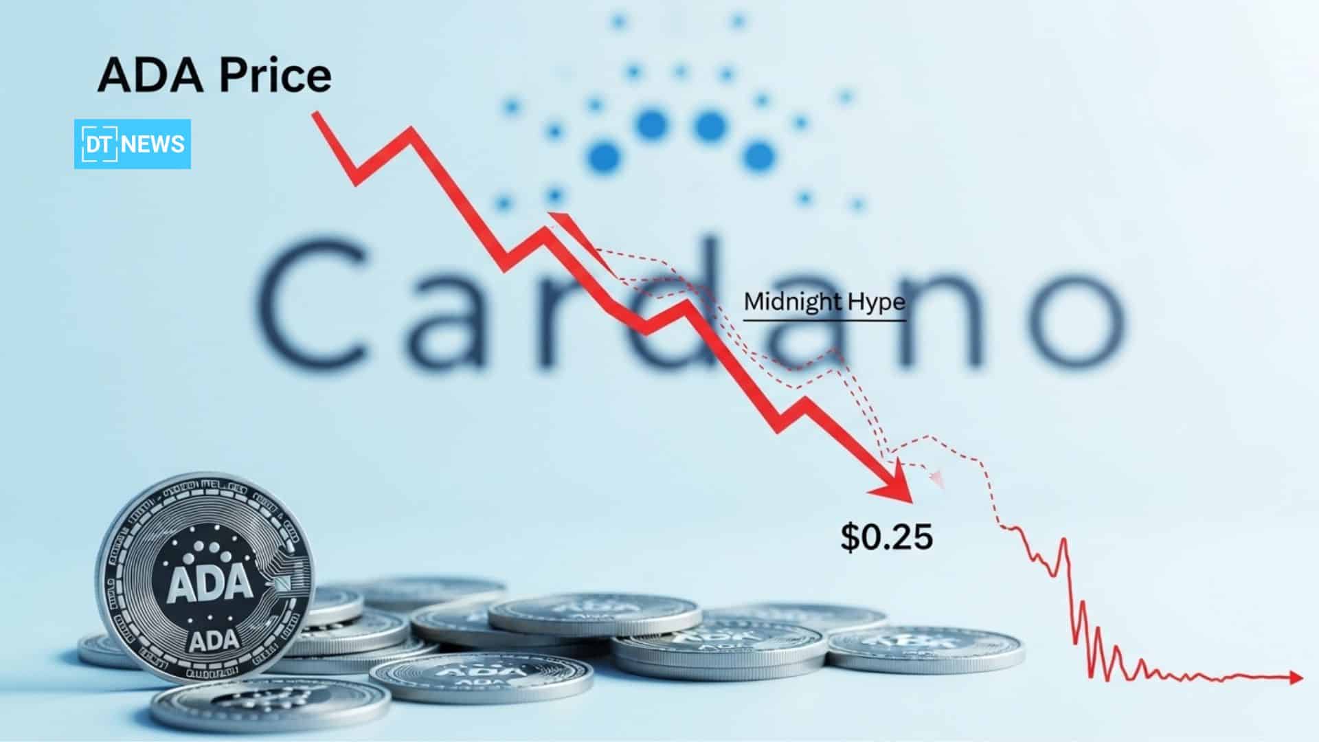 Cardano Price Prediction Weakens as ADA Falls Below $0.25 Amid Midnight Hype