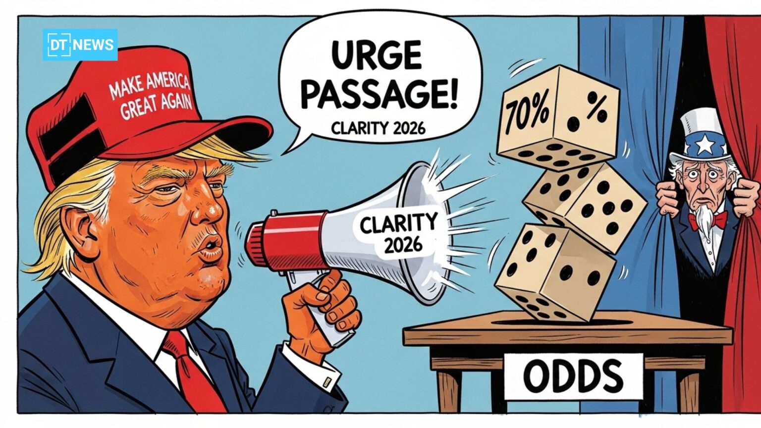 Clarity Act 2026 Odds Jump to 70% After Trump Urge Passage 