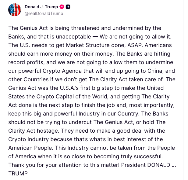 Clarity Act 2026 Odds Surge After Trump Urge Passage 