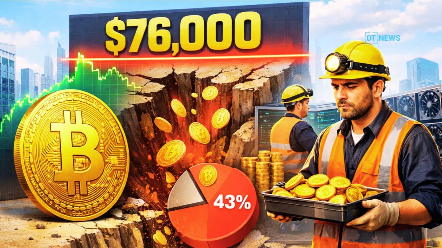 Bitcoin Price Rally Faces $76K Resistance as 43% of Holders Stay in Loss