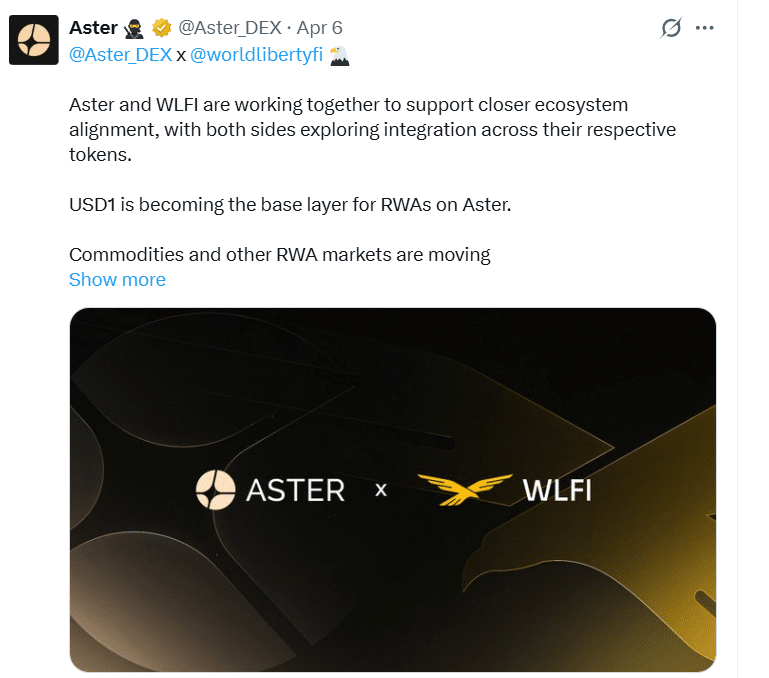ASTER WLFI Partnership