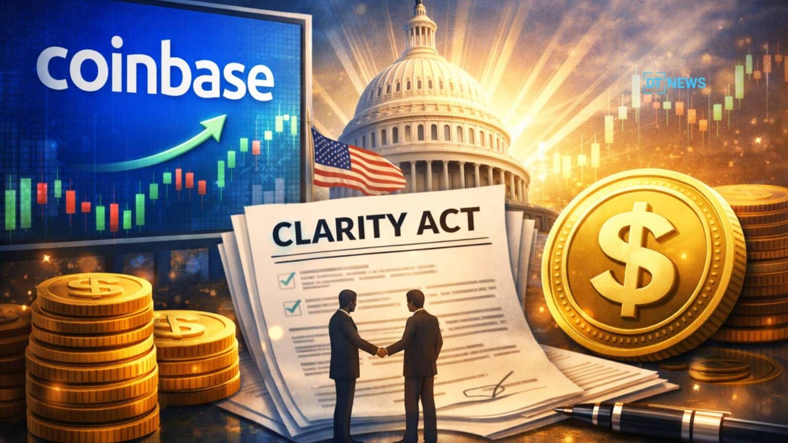 Coinbase Signals Progress on CLARITY Act Stablecoin Rewards Deal
