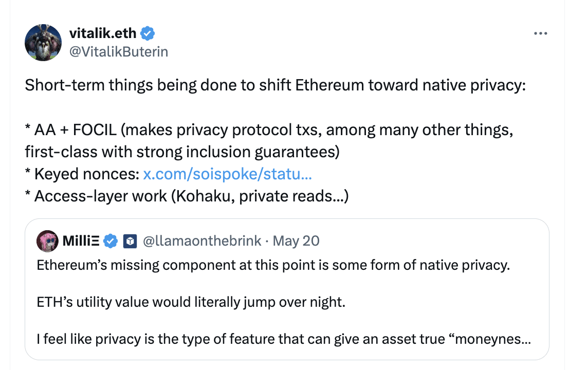 Ethereum Privacy Upgrades