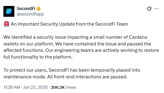 Cardano Wallet Hack Exposes Private Key Generation Flaw in SecondFi 46 ADA wallet hack