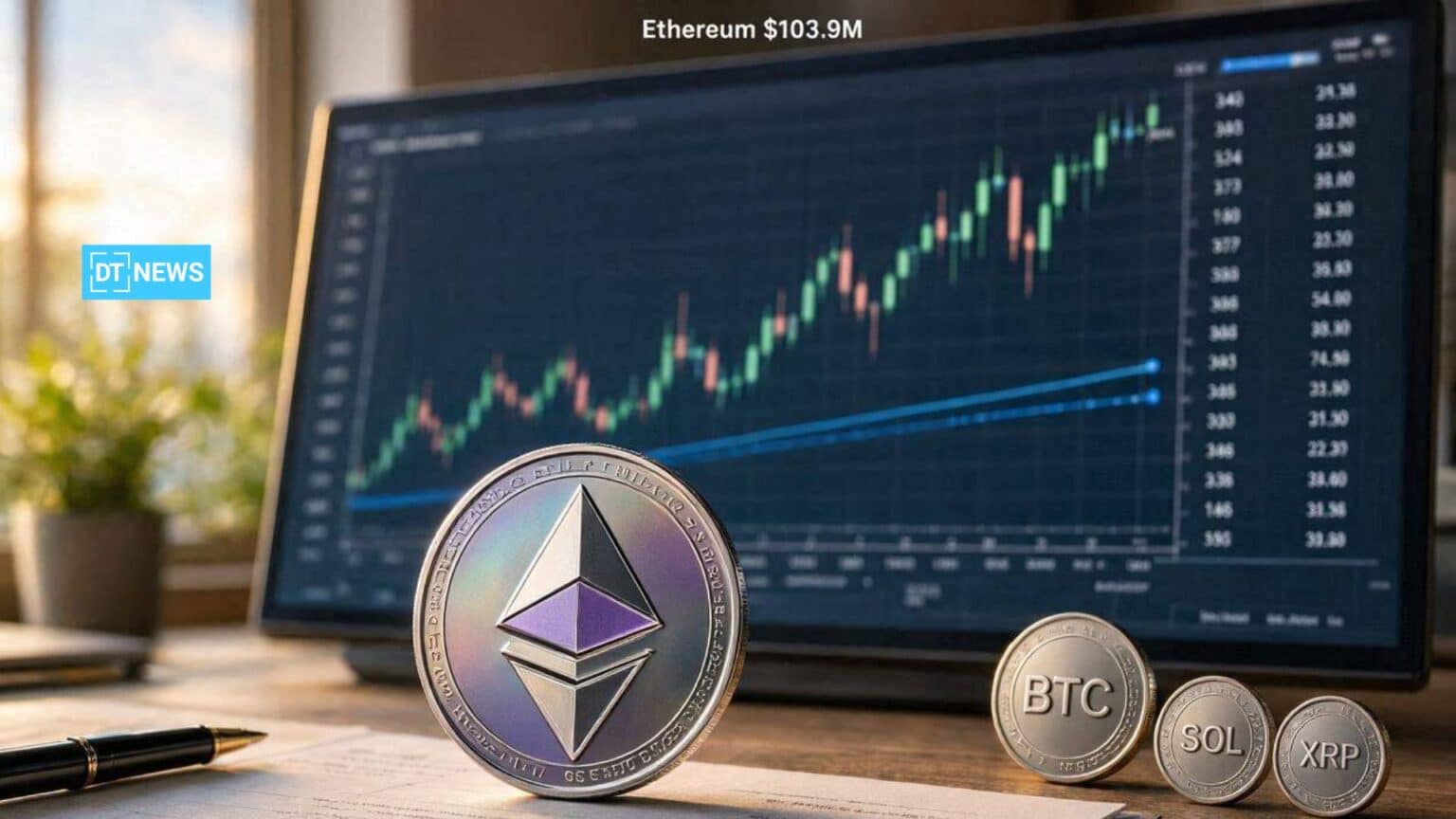 Ethereum ETF Inflows Hit $103.9M Leaving BTC, XRP, SOL and HYPE Behind